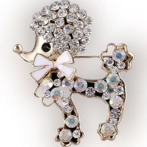 NWT Cute Rhinestone Dog Brooch Pins